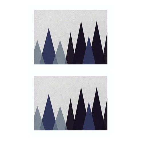 시크한 모던 기하학 패턴 린넨 아트 플레이스 매트 2p, 36, 32 x 21 cm