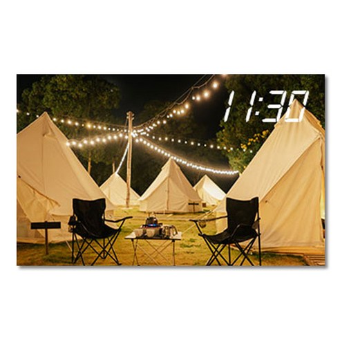 홈마인 LED 캔버스 프린팅 액자 시계 캠핑, 800-HM-CAMPING-09