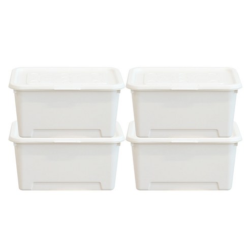 보노하우스 탑백 리빙박스 24L, 화이트, 4개
