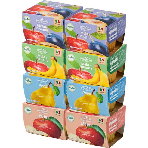 누바퓨레 끙아 과일퓨레 사과 + 배 + 푸룬 + 바나나, 사과, 배, 푸른, 바나나, 2세트