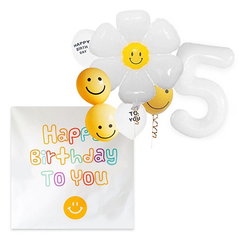 마켓감성 해피벌스데이배경 생일풍선세트, 타입5, 1세트