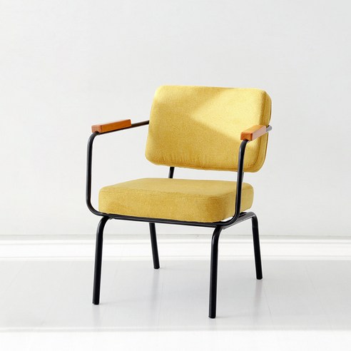 마켓비 VIRAGO 패브릭 빈티지 의자, 옐로우, 1개