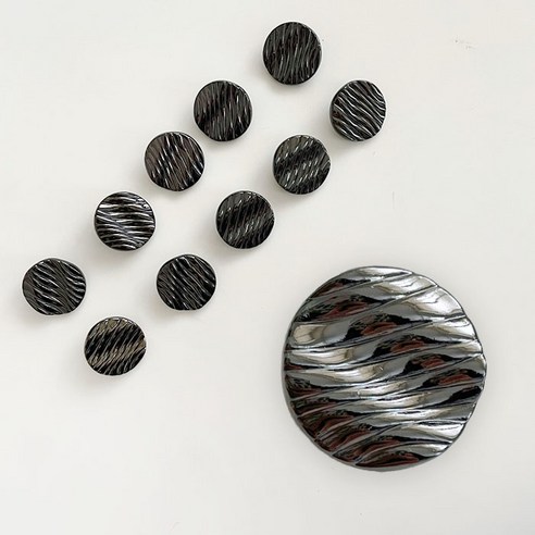 장식 단추 5번 25mm, 블랙장식, 10개