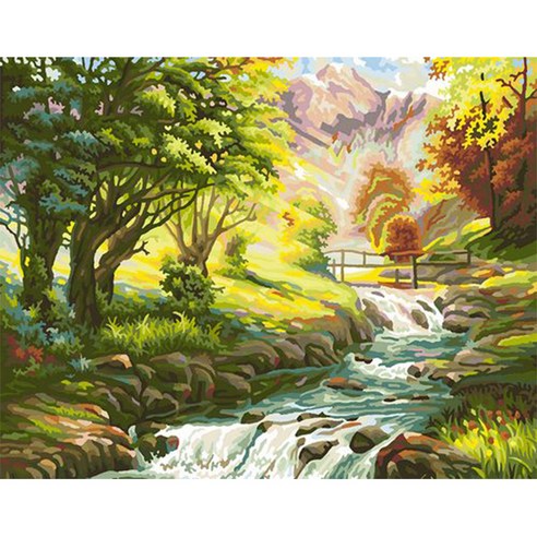 아이엠미니 DIY 명화그리기 세트 40 x 50 cm, 숲속의 냇가