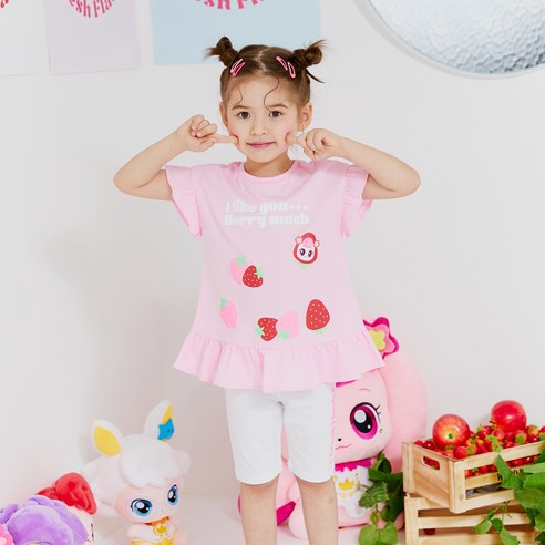 사랑스러운 여름, 우리 아이를 위한 이모션캐슬 캐치 티니핑 하츄 반팔 레깅스 세트 티니핑유니폼