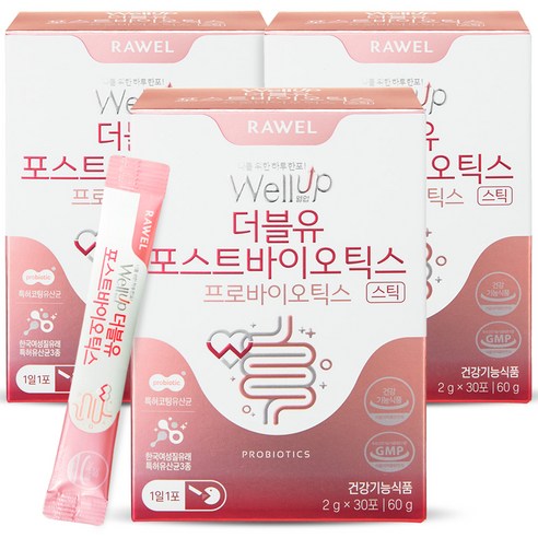 로엘 웰업 더블유 포스트바이오틱스 여성 유산균 30p, 3개, 60g