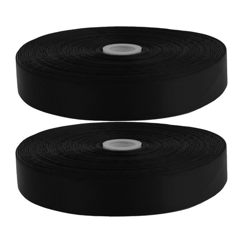 아이엔피 공단리본 25mm 2p, 블랙(25A110), 90m