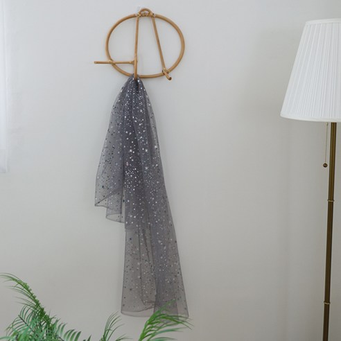 대폭 망사 반짝이별 12컬러 원단 150 x 270 cm, 그레이, 1개
