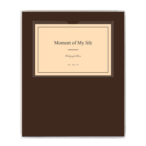 모멘트 접착식 흑지 포토앨범 비비드, 15매, 브라운, 1개