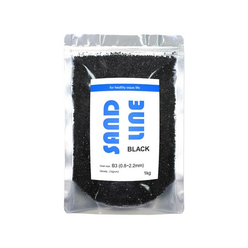 샌드라인 B3 흑사 수족관바닥재 0.8~2.2mm 1kg, 블랙, 1개 관상어 용품 Best Top5