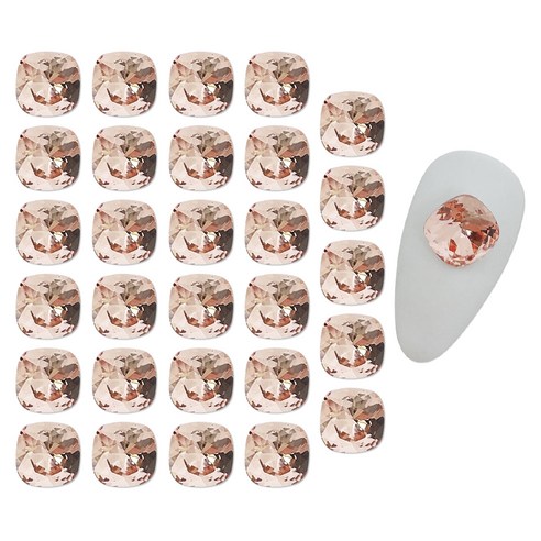 메이브라운 대용량 고퀄라운드스퀘어 네일파츠 8x8mm 30p, 오렌지골드, 1개