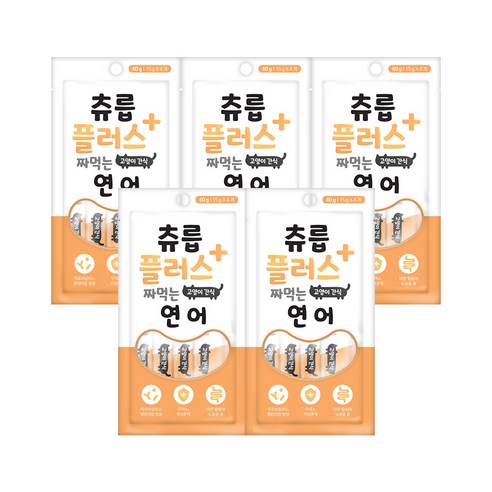 츄릅 플러스 짜먹는 유산균 고양이 간식 생선 60g, 연어맛, 5개