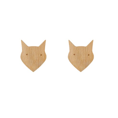 아필코 동물의 왕국 벽걸이 후크 2p, 베이지(여우), 2개