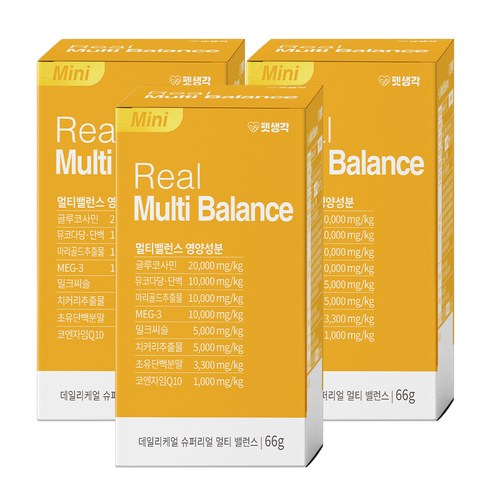 펫생각 강아지 리얼 멀티밸런스 종합 영양제 66g, 3개