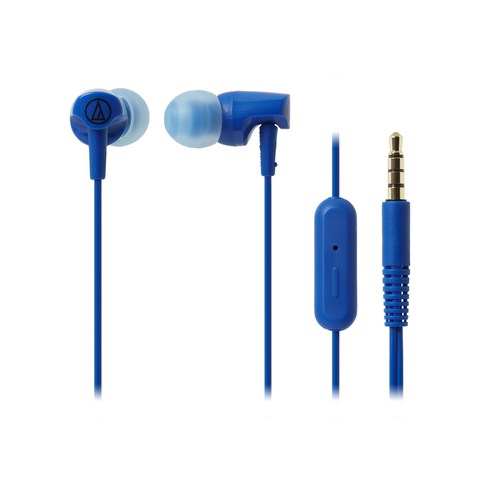 오디오테크니카 팝컬러 다이나믹 인이어 이어폰, ATH-CLR100iS, 블루(BL)
