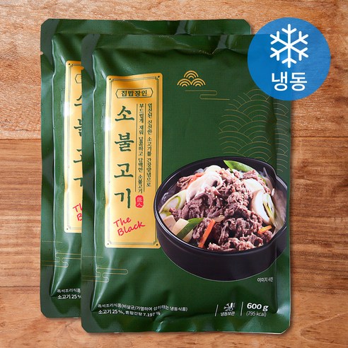 집밥장인 소불고기 더블랙 (냉동), 600g, 2개