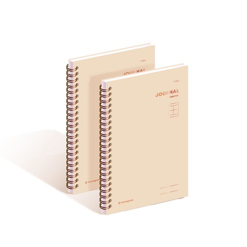 모노그램 저널 언데이티드 1YEARS 플래너 MG-0052, SWEET BROWN, 2개
