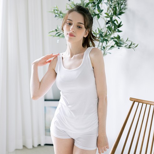 테라우드 여성용 모달 소프트 스판 런닝나시1P + 2부 속바지1P