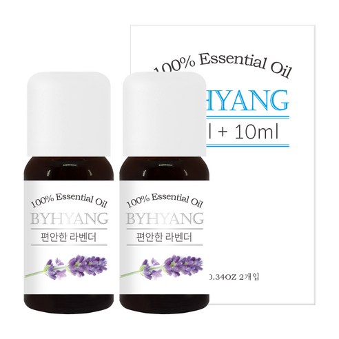 바이향 에센셜 오일 10ml x 2p, 편안한 라벤더, 2개