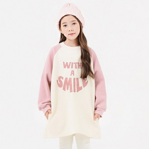 여아용 레글런스마일 기모 원피스