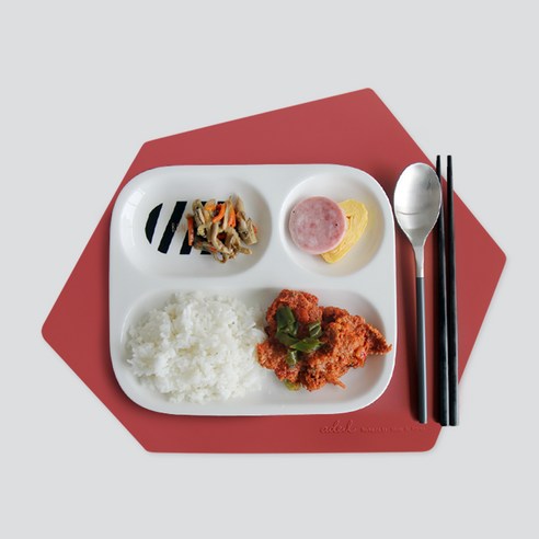 에이드엘 미니 실리콘 테이블매트 폴리곤, 코랄레드, 350 x 274 mm