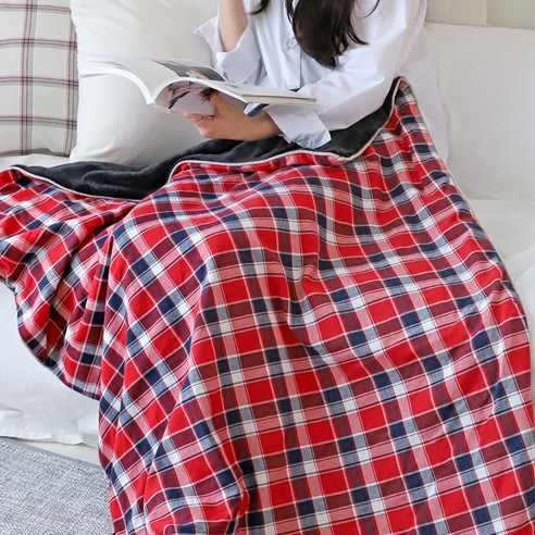 까사베르데 극세사 체크 양면 담요