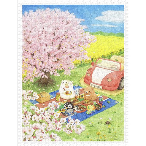 핀투 사쿠라 피크닉 플라스틱 미니퍼즐 PO1200-H2221, 혼합색상, 1200PIECES