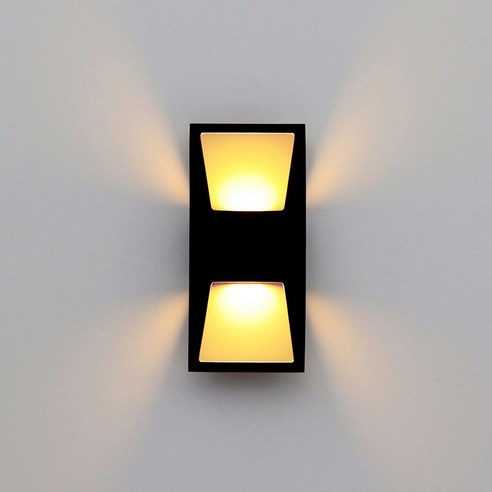 원하 DS 테샤 2등 플리커프리 벽등 LED10W, 블랙 + 골드, 전구색