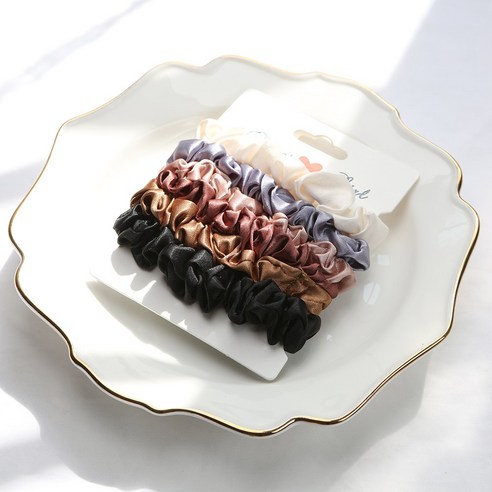 작고 아름다운 빛, 미니 새틴 곱창밴드 6종 세트 리뷰 미니스크런치