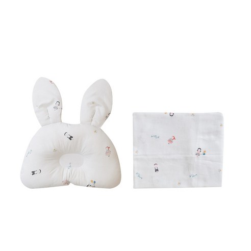 꿈두부 토끼베개 + 거즈 블랭킷 세트, 미쎄스깡