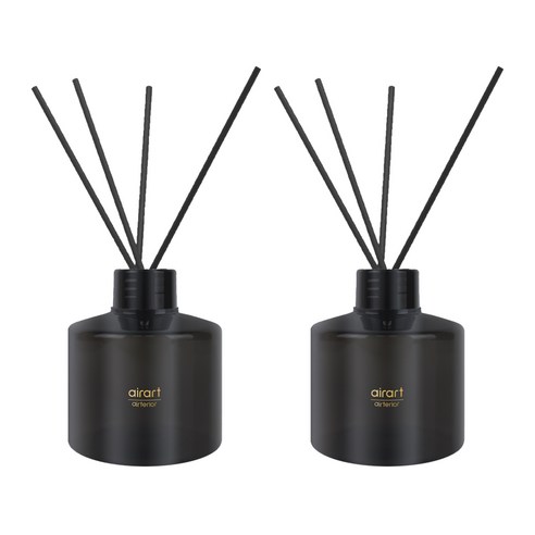 에어아트 에어테리어 아로마 디퓨저 200ml x 2p + 리드스틱 10p 세트, 라임바질 앤 만다린, 400ml, 1세트