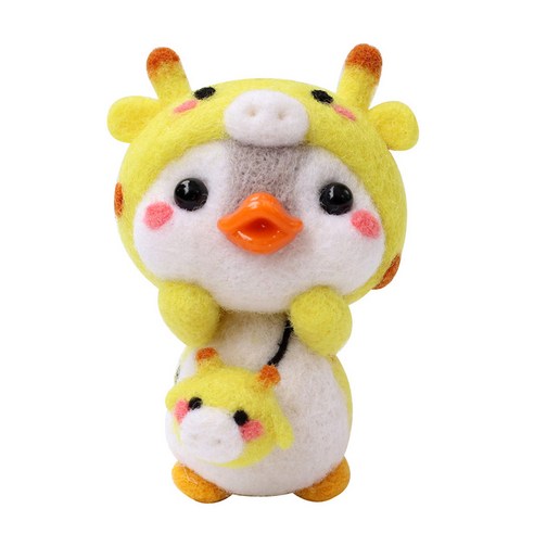 펫돌 양양이 니들펠트 인형 DIY 세트, 1세트, 기린 펭귄