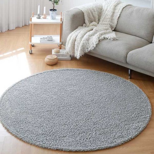 포근함과 스타일을 더하는 바이빔 리파인 샤기 원형 러그