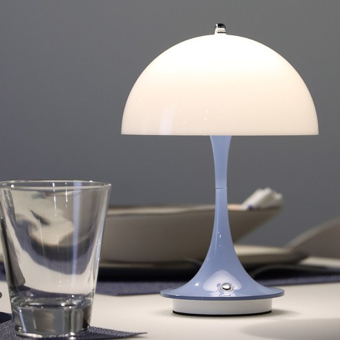원하 LED 2W 머쉬룸 삼색변환 충전식 스탠드, 블루