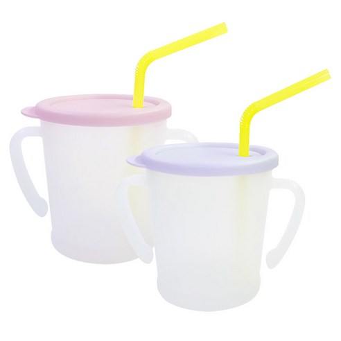 아가프라 뉴매직 빨대컵 300ml, 2개, 핑크 + 퍼플