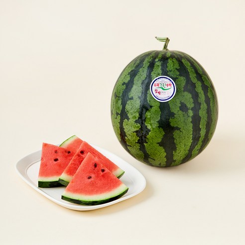 [로켓프레시] 프리미엄 우곡그린수박, 5kg 이상, 1개
