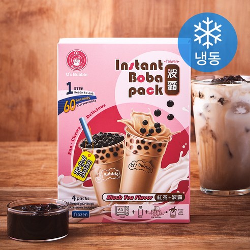 오스버블 인스턴트 보바팩 버블티 홍차맛 4개입 (냉동), 260g, 1개