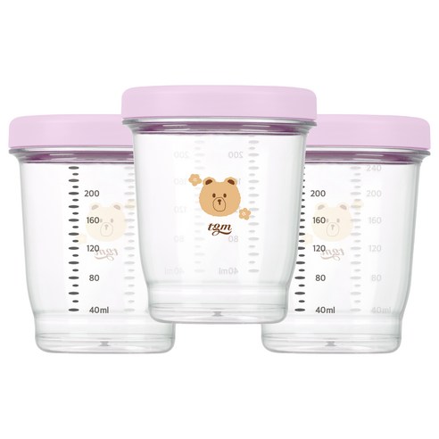 티지엠 에코젠 이유식 보관 용기, 240ml, 라벤더, 1세트