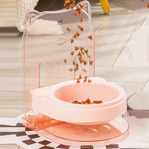 딩동펫 반려동물 미유 베이스 높이조절 급수식기, 핑크, 1개