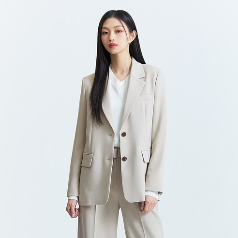 미쏘 여성용 일자핏 싱글 2버튼 자켓