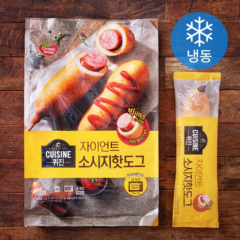 퀴진 동원 자이언트 소시지 핫도그 (냉동), 110g, 4개입, 1개