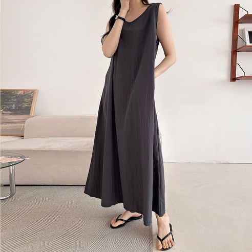 보리맘 썸머 나시 민소매 A라인 롱 빅사이즈 임산부 원피스 R933