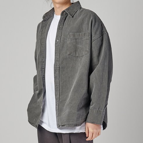 하이후 남성용 오버핏 피그먼트 셔츠 자켓 HJ1004