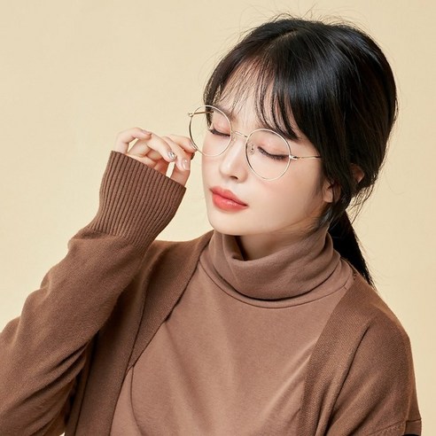 멜라크메 동글이 골드 안경테 + 근적외선렌즈 세트