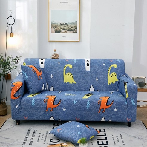 스타 고탄력 감성 패턴 쇼파커버, 공룡, 1개