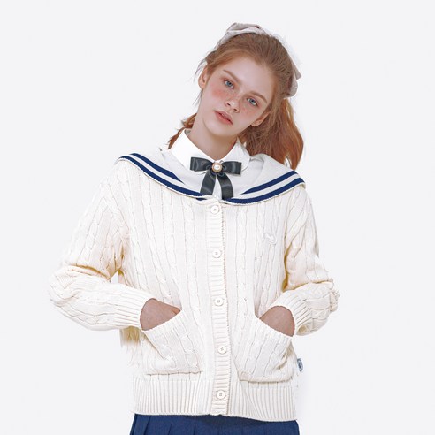 데이라이프 여성용 세일러 니트 가디건