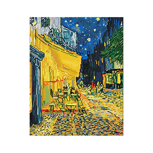코쿼드 DIY 액자형 보석십자수 세트 40 x 50 cm, 고흐의 까페테라스(DP701), 1세트