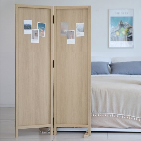 우드리퍼블릭 스너그 폴딩 파티션 높이 1500mm 2단, 블랙