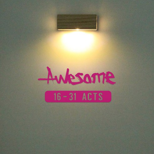 1AM 갤러리벽등, Awesome(스티커), 분홍(컬러칩)