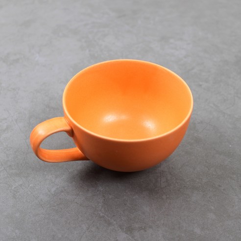 달소금 도자기 카페라떼잔 커피머그컵 350ml, 오렌지, 1개